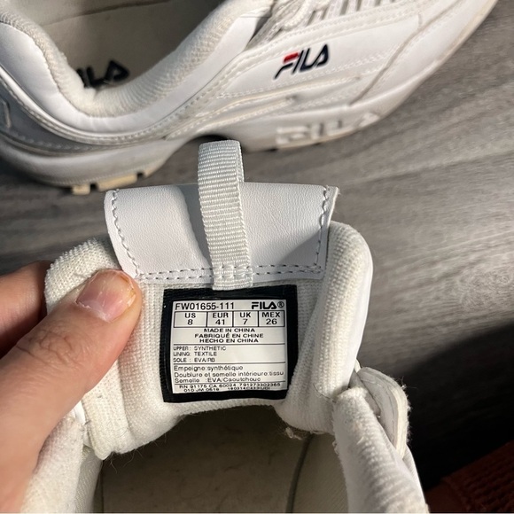 Men’s FILA Disruptor II Chunky White Sneaker Size 8 - Picture 7 of 7